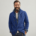 Sebastian Vintage Lapel Knit Cardigan – front view