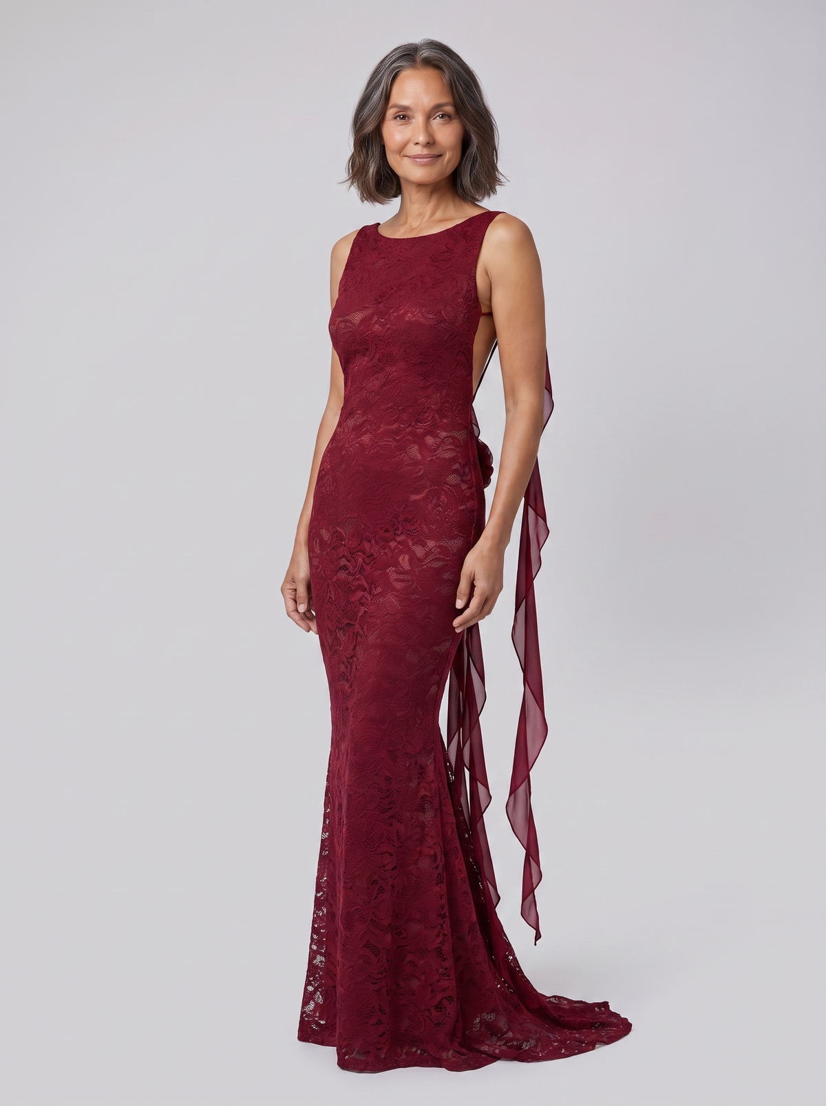Seraphine | Backless Lace Mermaid Gown by Vera Noir – front view