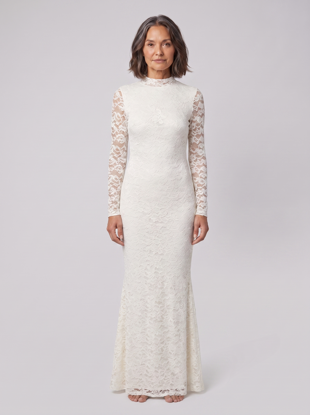 Seraphine | Backless Lace Mermaid Gown by Vera Noir – back view