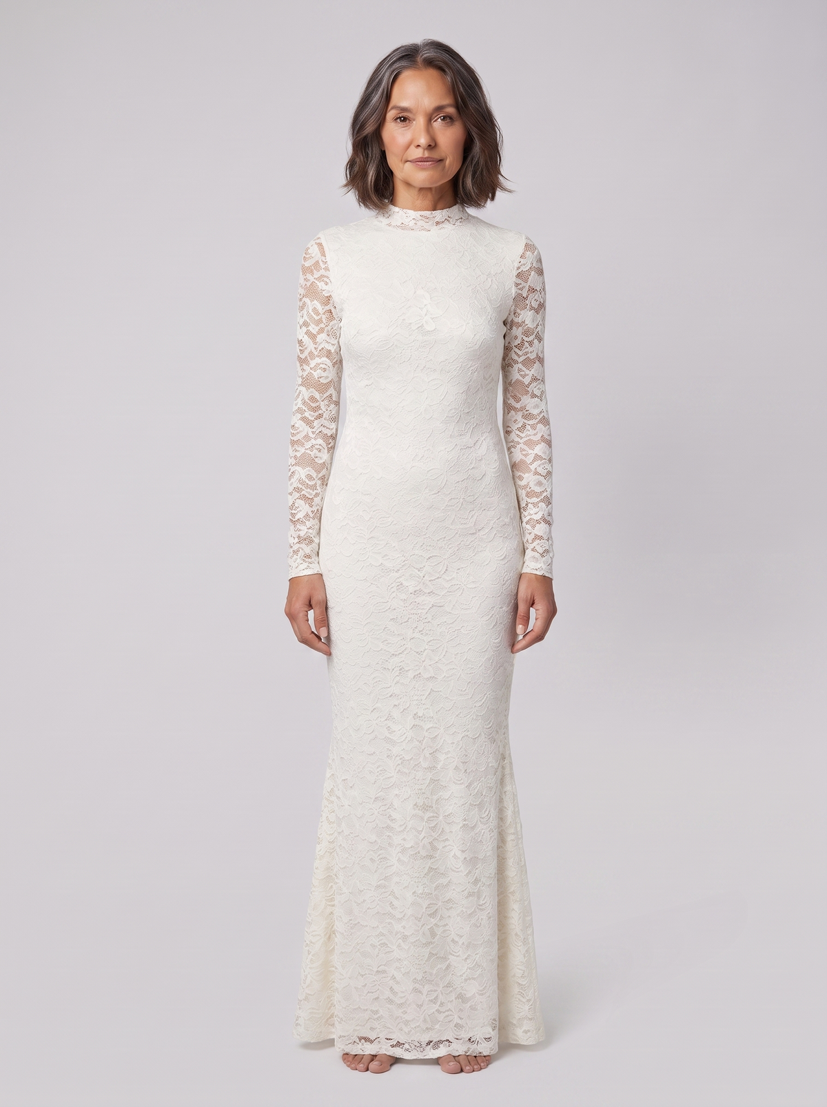 Seraphine | Backless Lace Mermaid Gown by Vera Noir – back view
