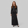 Serena | Sequin-Spliced Floor-Length Maxi Dress by Vera Noir – front view
