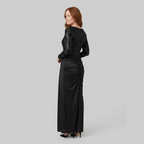 Serena | Sequin-Spliced Floor-Length Maxi Dress by Vera Noir – back view