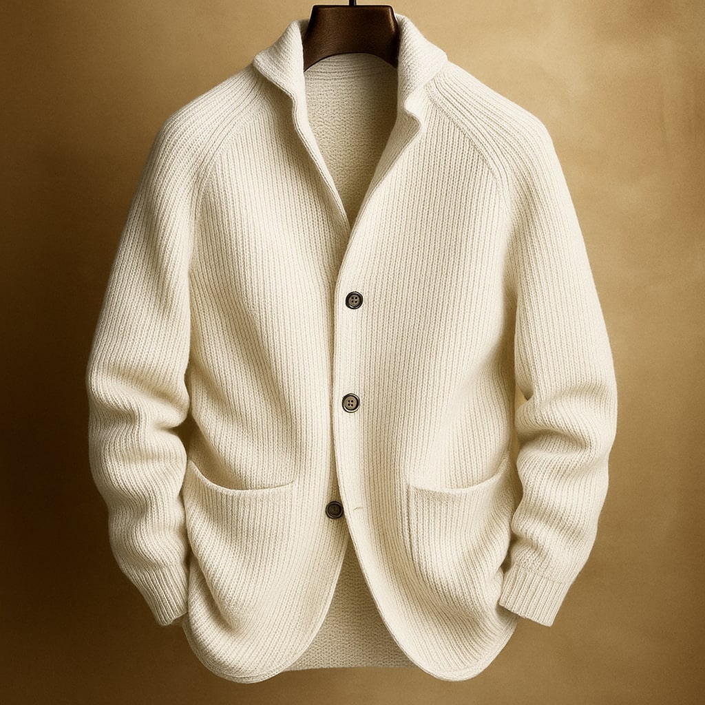 Silvio Men's Lightweight Knit Cardigan by Vera Noir – back view