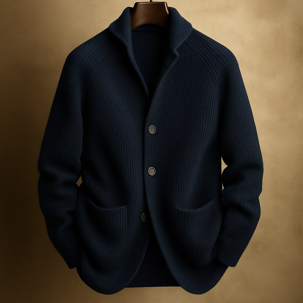 Silvio Men's Lightweight Knit Cardigan by Vera Noir – side view