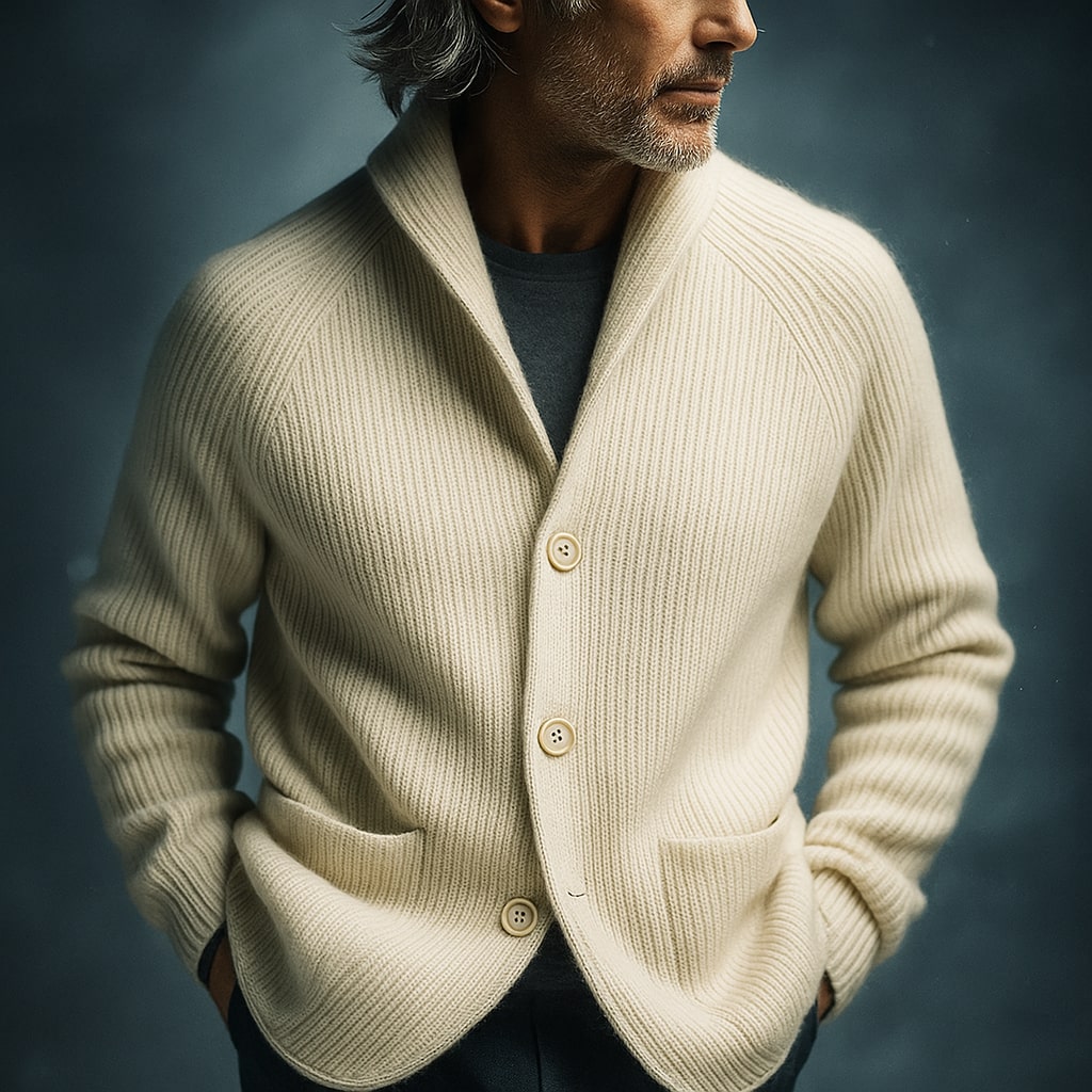 Silvio Men's Lightweight Knit Cardigan by Vera Noir – image 9