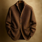 Silvio Men's Lightweight Knit Cardigan by Vera Noir – detail view