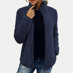 Sima Fleece Jacket by Vera Noir, close-up view