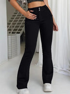 Simone flared denim pants, front view