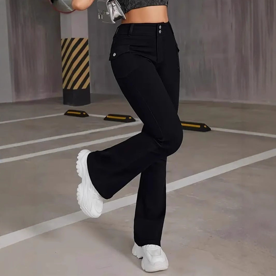 Simone flared denim pants, styled view