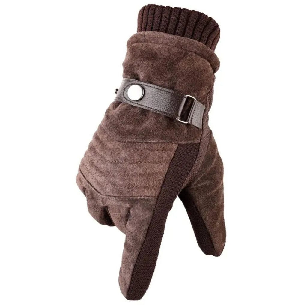 Sleek Winter Gloves in brown – front view