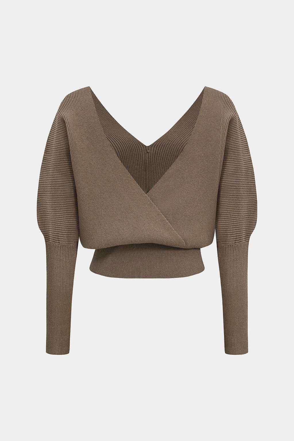 Solid Button V-Neck Knit Sweater – side view