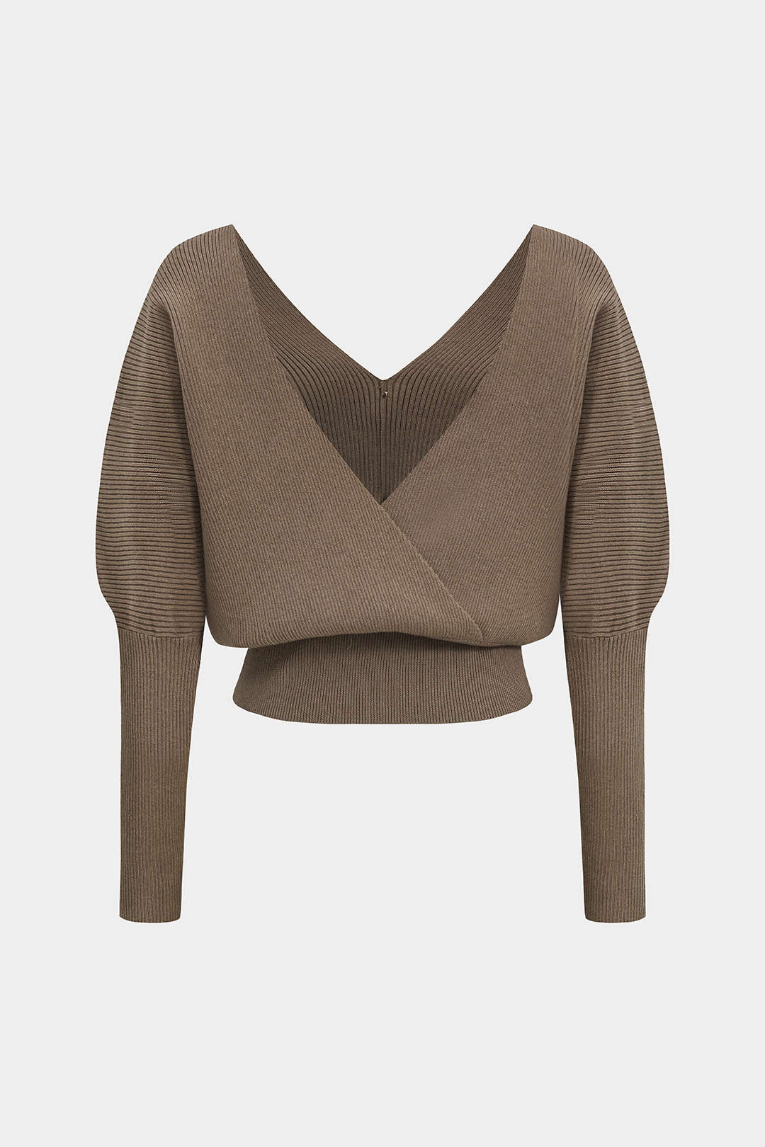 Solid Button V-Neck Knit Sweater – side view
