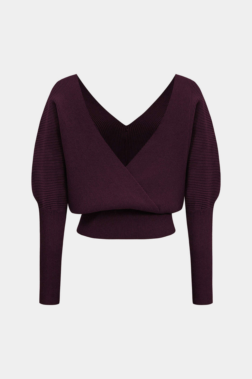 Solid Button V-Neck Knit Sweater – front view