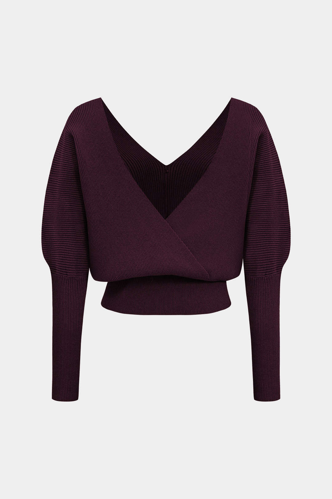 Solid Button V-Neck Knit Sweater – front view
