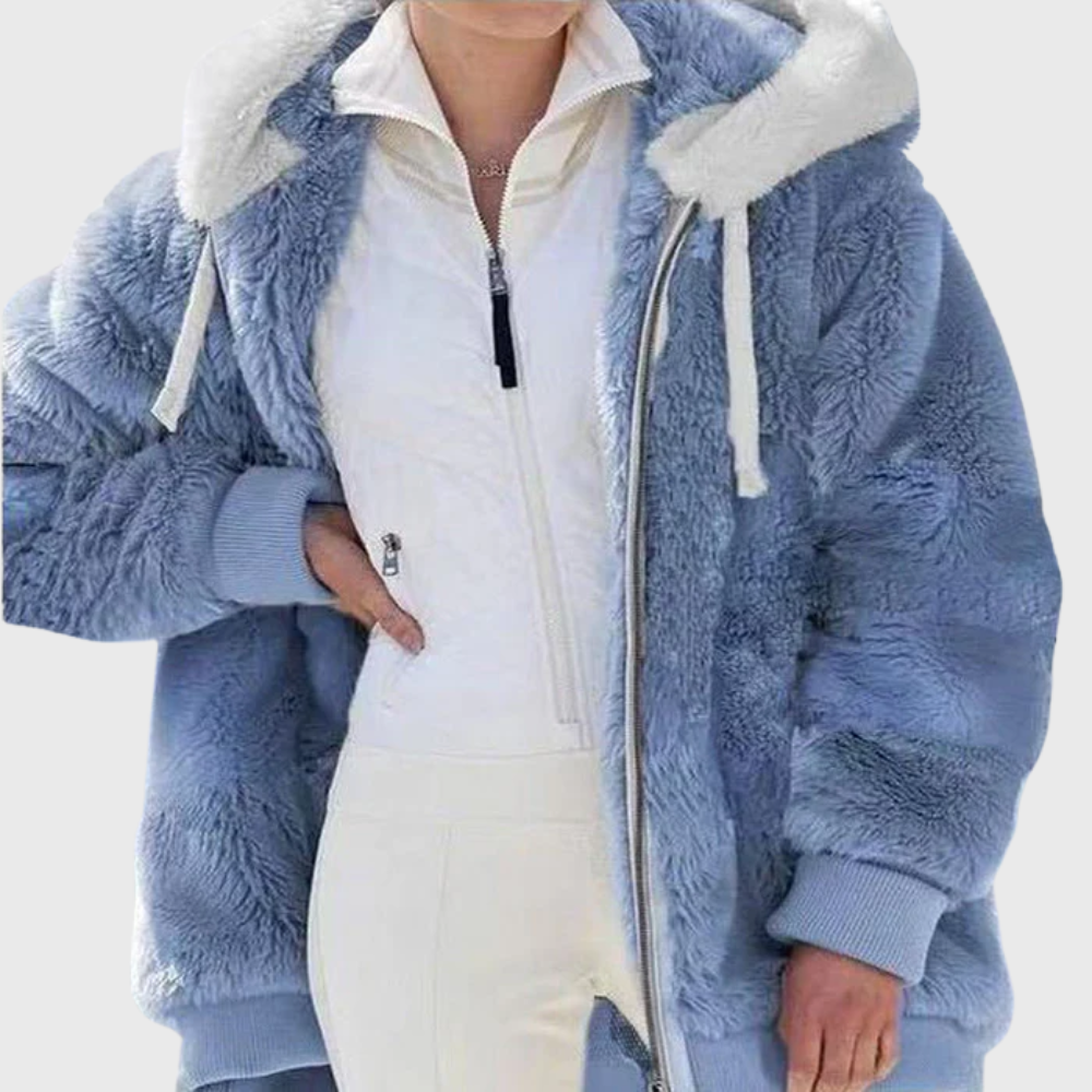 Solvana | Elegant Multicolour Warm Puffer Jacket – front view