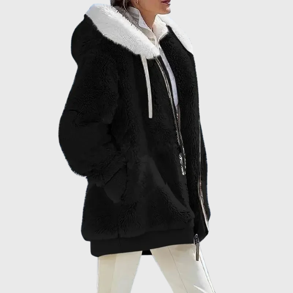 Solvana | Elegant Multicolour Warm Puffer Jacket – side view