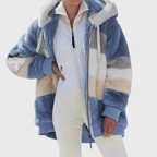 Solvana | Elegant Multicolour Warm Puffer Jacket – front view