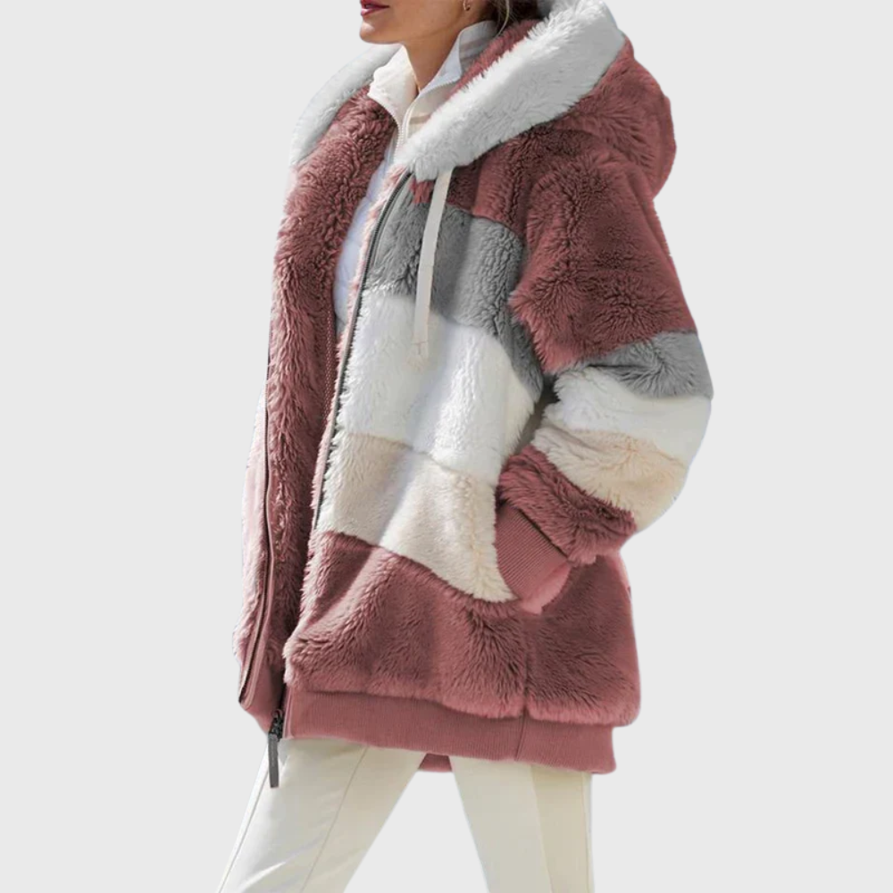 Solvana | Elegant Multicolour Warm Puffer Jacket – side view