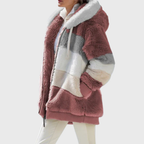 Solvana | Elegant Multicolour Warm Puffer Jacket – side view