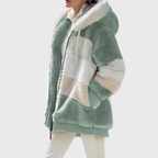 Solvana | Elegant Multicolour Warm Puffer Jacket – side view