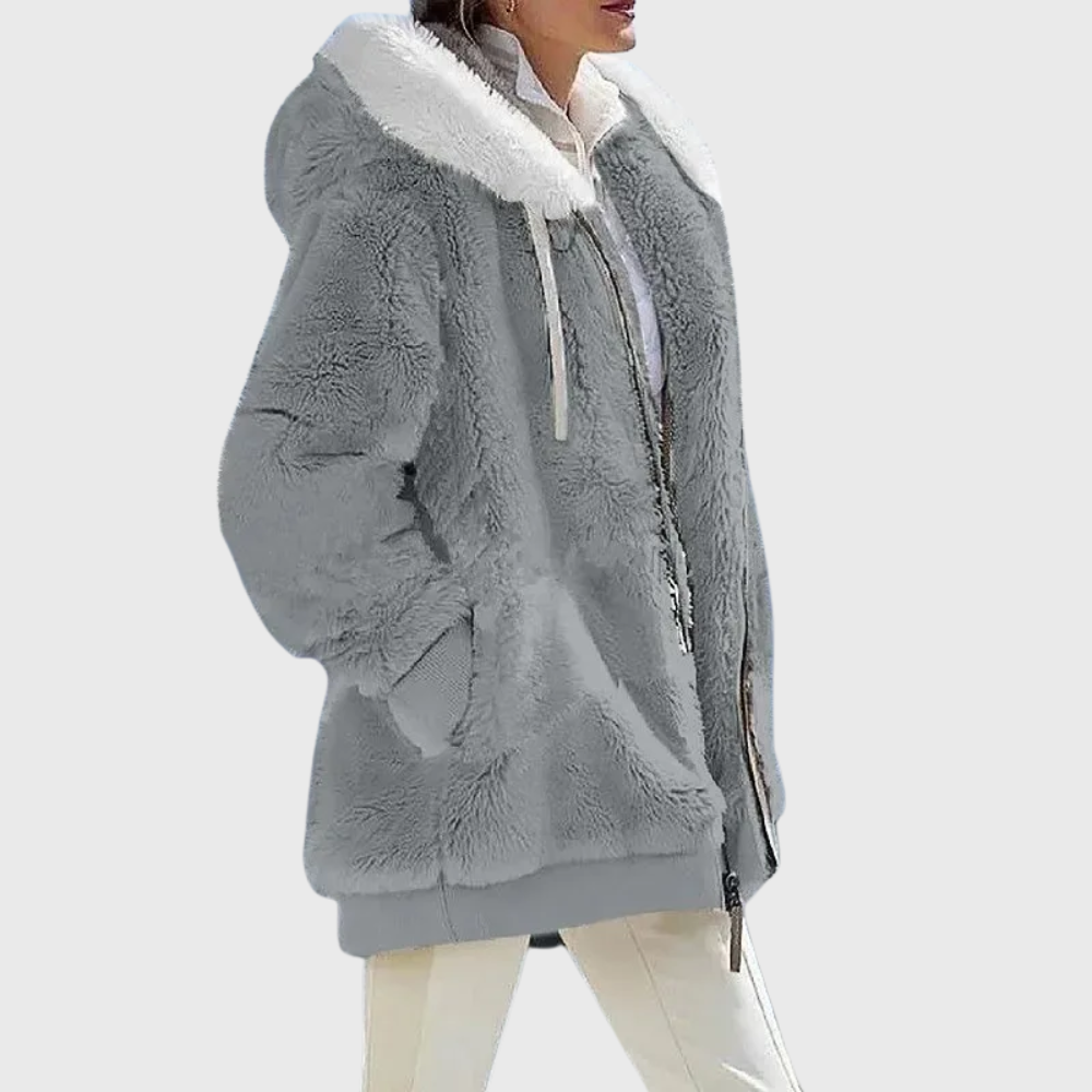 Solvana | Elegant Multicolour Warm Puffer Jacket – side view