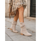 Solvei | Slouchy Buckle Ankle Boots – side view