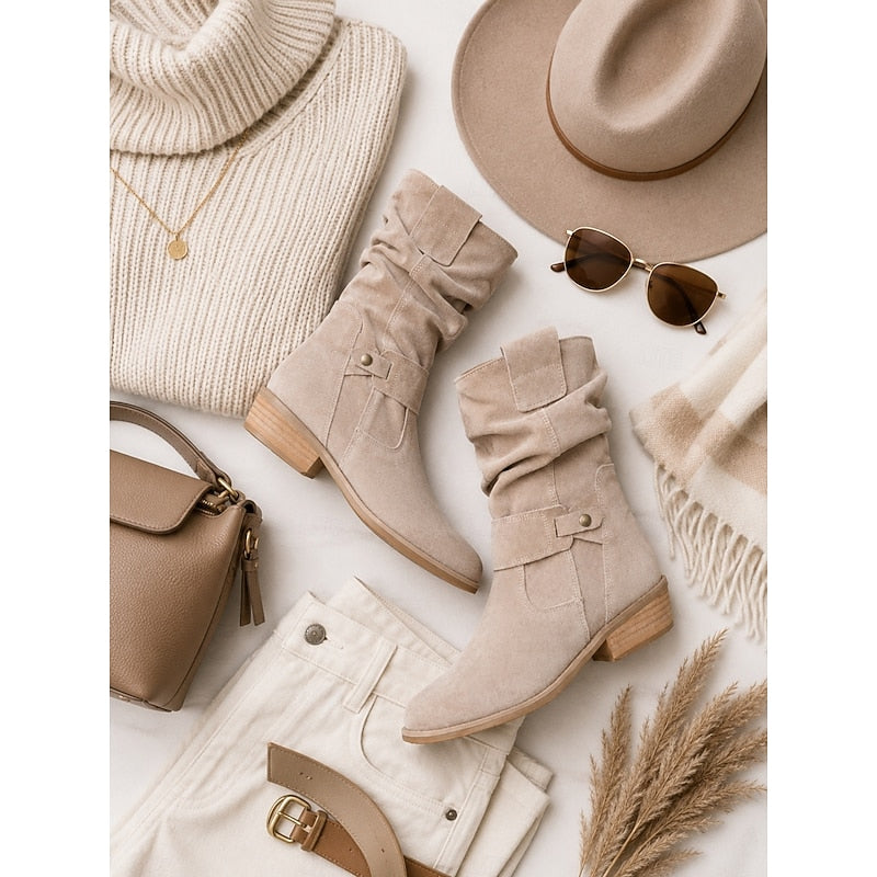 Solvei | Slouchy Buckle Ankle Boots – detail view