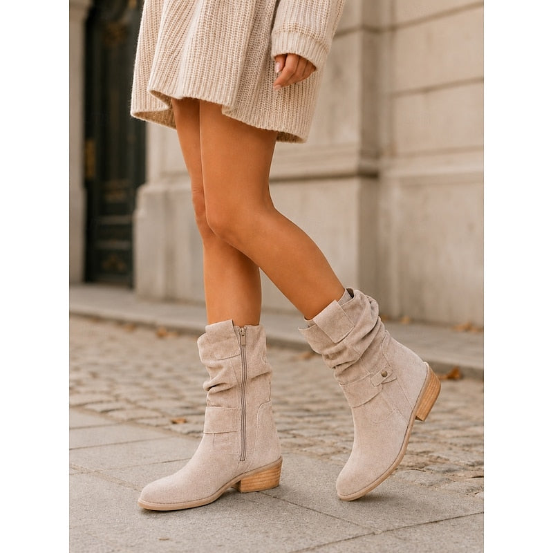 Solvei | Slouchy Buckle Ankle Boots – styled street view