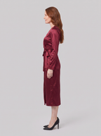 Solveig | Tie-Waist Wrap Dress, Long Sleeve by Vera Noir – side view