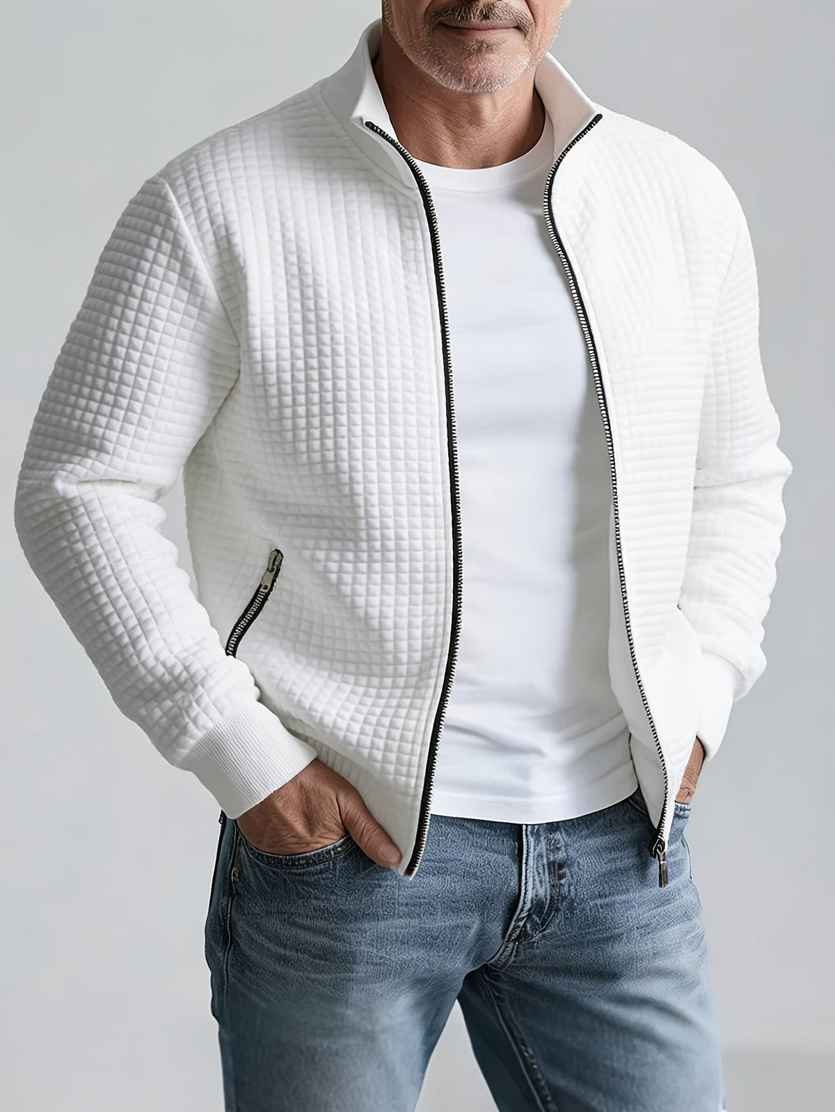 Sullivan | Textured Stand-Collar Jacket – front view