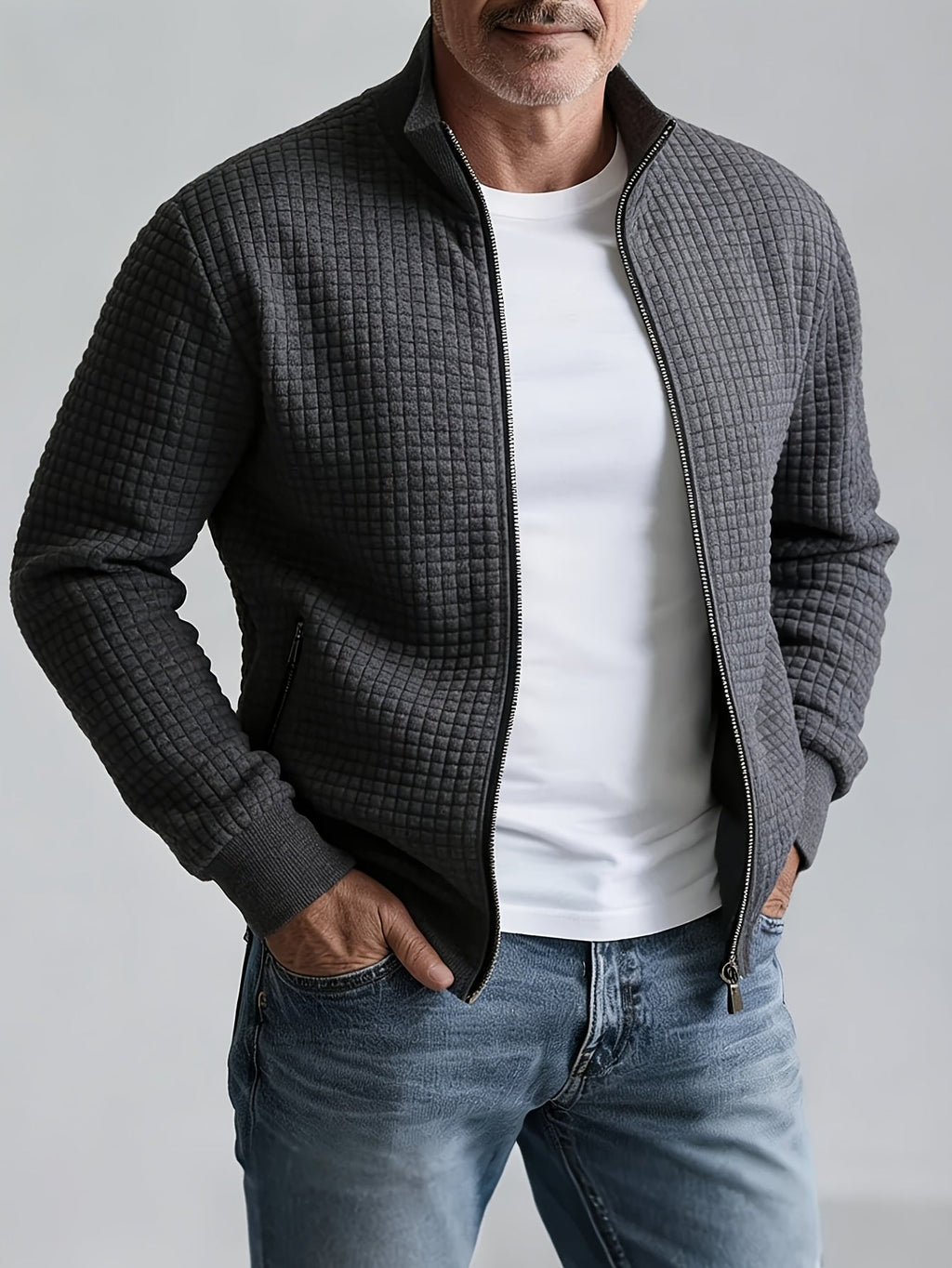 Sullivan | Textured Stand-Collar Jacket – front view