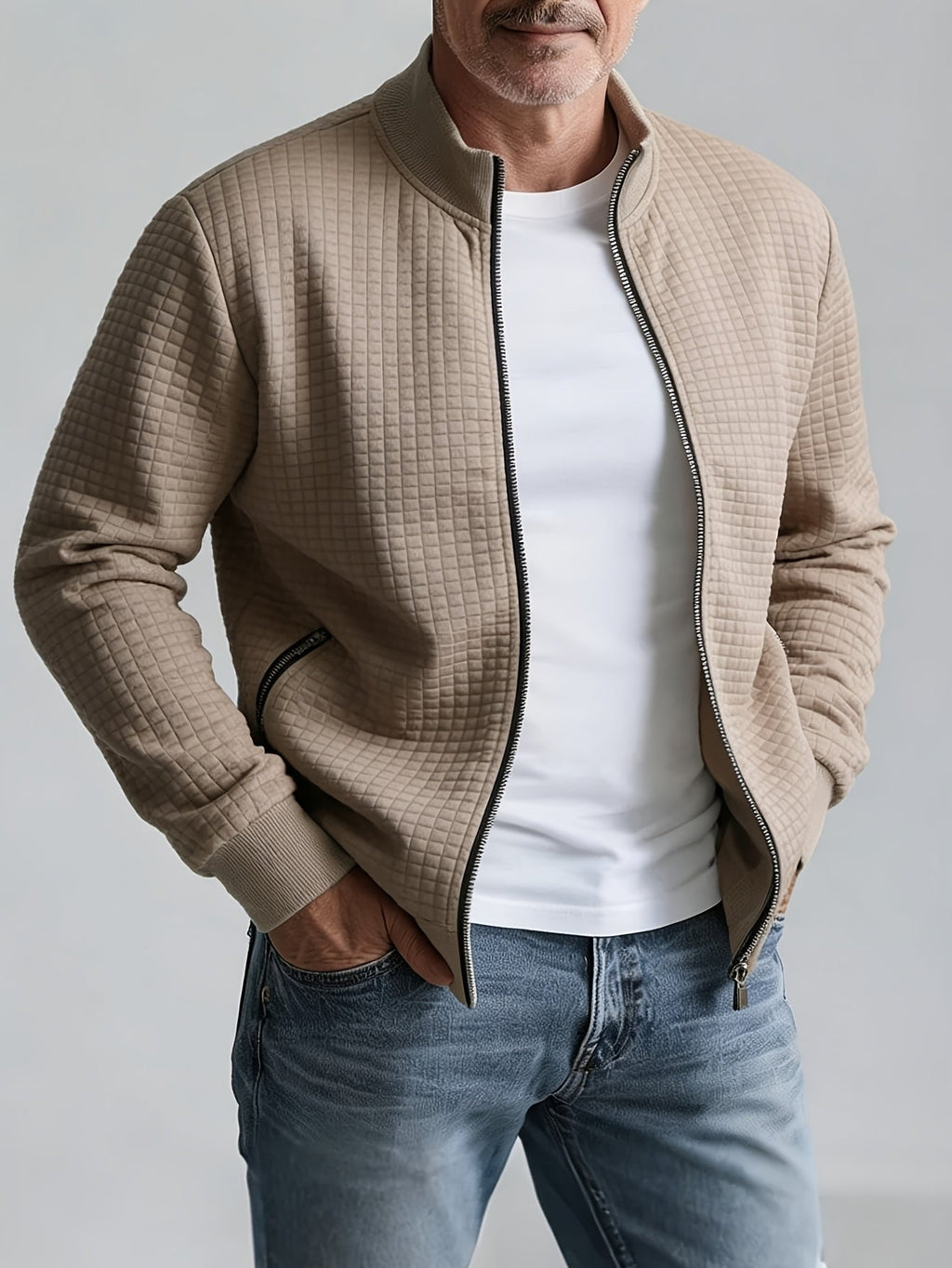 Sullivan | Textured Stand-Collar Jacket – front view