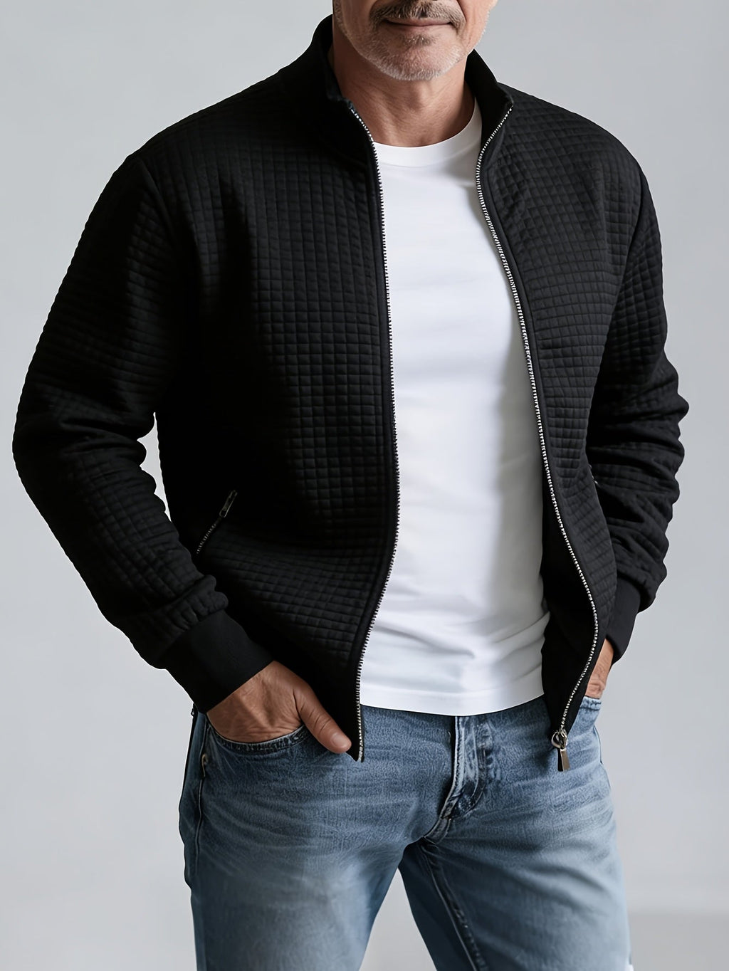 Sullivan | Textured Stand-Collar Jacket – front view