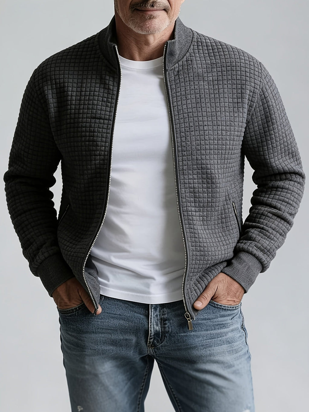 Sullivan | Textured Stand-Collar Jacket – front view