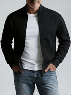 Sullivan | Textured Stand-Collar Jacket – styled view
