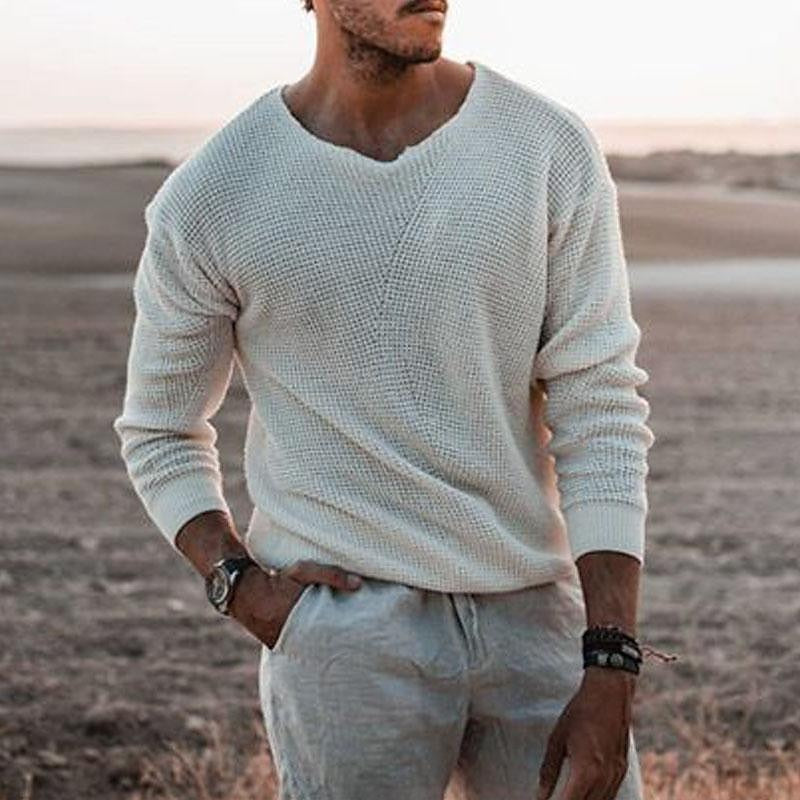 Sully | Textured V-Neck Sweater – front view