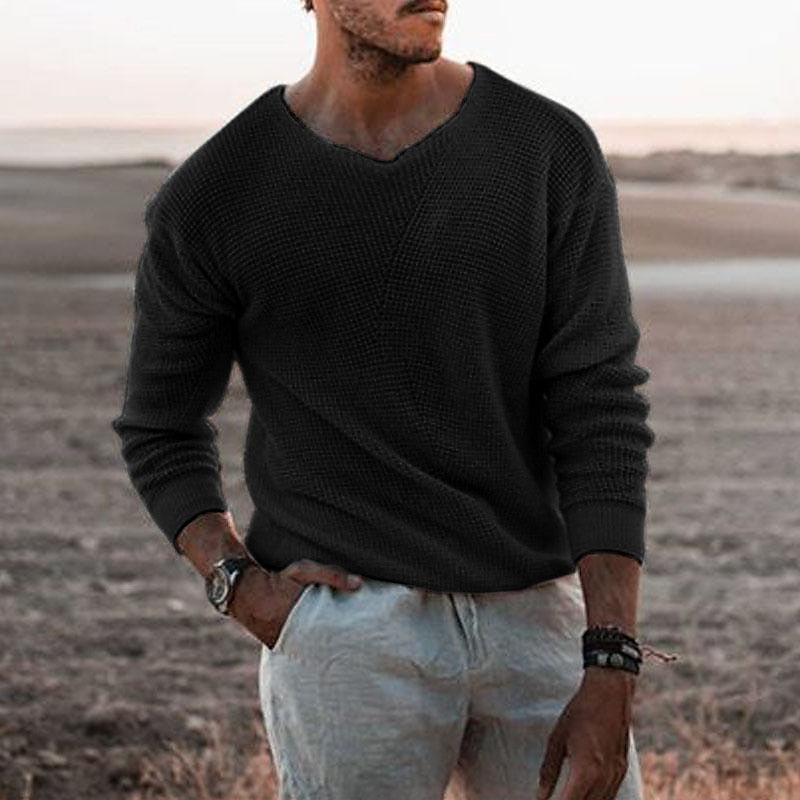 Sully | Textured V-Neck Sweater – front view