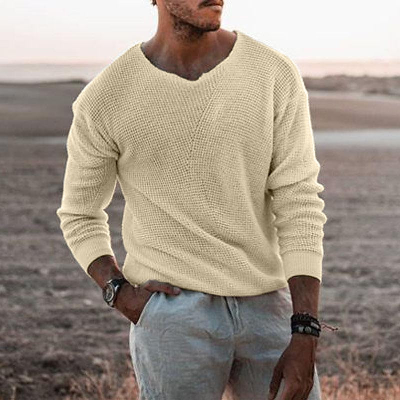 Sully | Textured V-Neck Sweater – front view