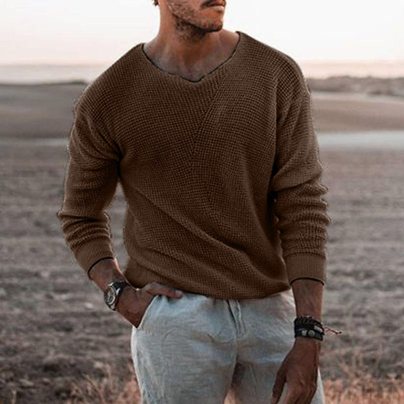 Sully | Textured V-Neck Sweater – front view