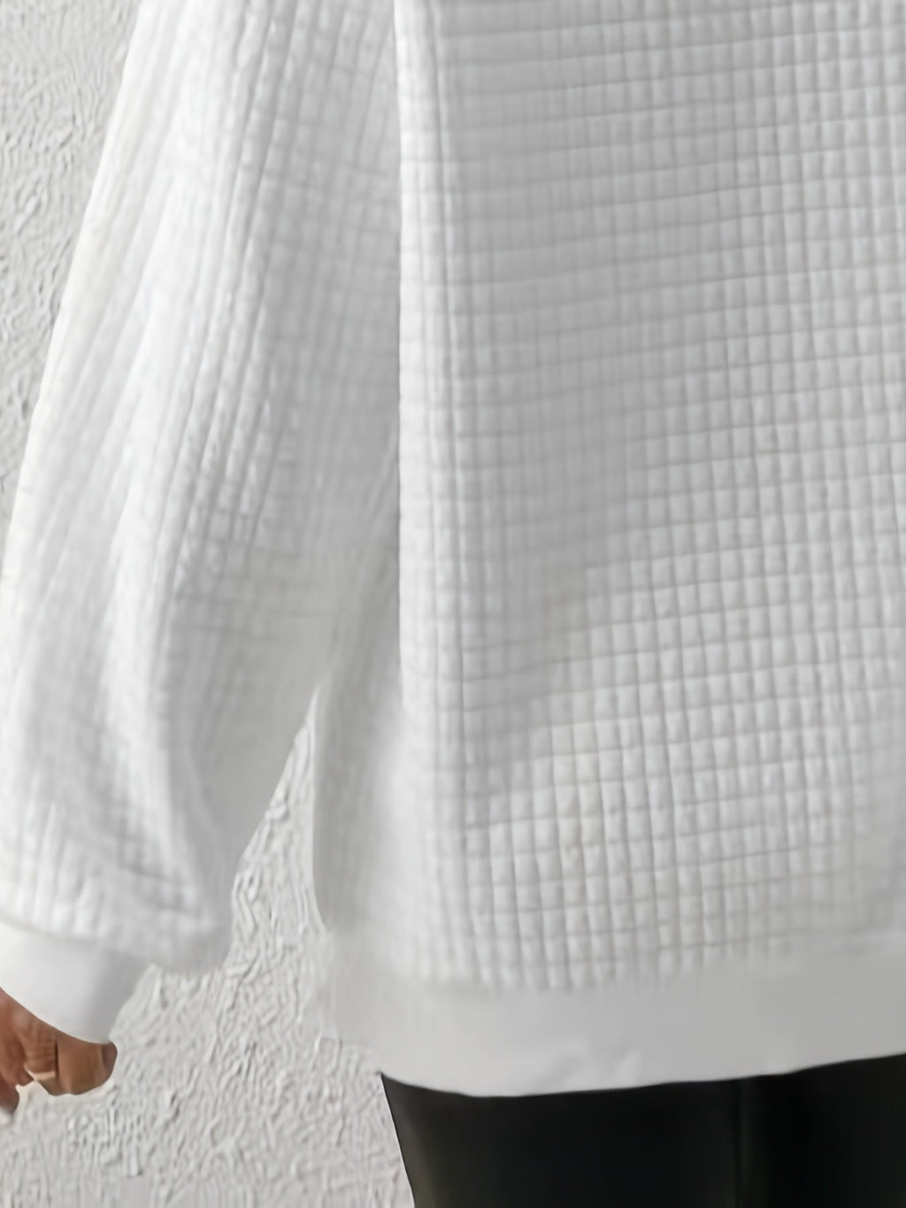 Susanna Oversized Waffle Half-Zip Sweatshirt – side view