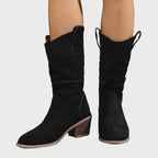 Suze Mid-Heel Cowboy Boots – front view