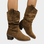 Suze Mid-Heel Cowboy Boots – detail view