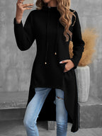 Tabitha Dipped-Hem Longline Hoodie – back view