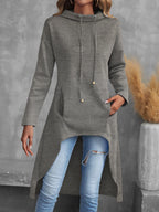 Tabitha Dipped-Hem Longline Hoodie – styled view