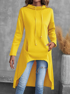 Tabitha Dipped-Hem Longline Hoodie – side view