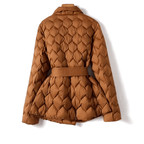 Talia Quilted Coat – brown, back view