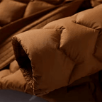 Talia Quilted Coat – brown, sleeve close-up