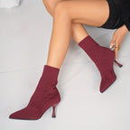 Tamsyn | Pointed Sock-Style Ankle Boots – styled view