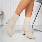 Tamsyn | Pointed Sock-Style Ankle Boots – styled view