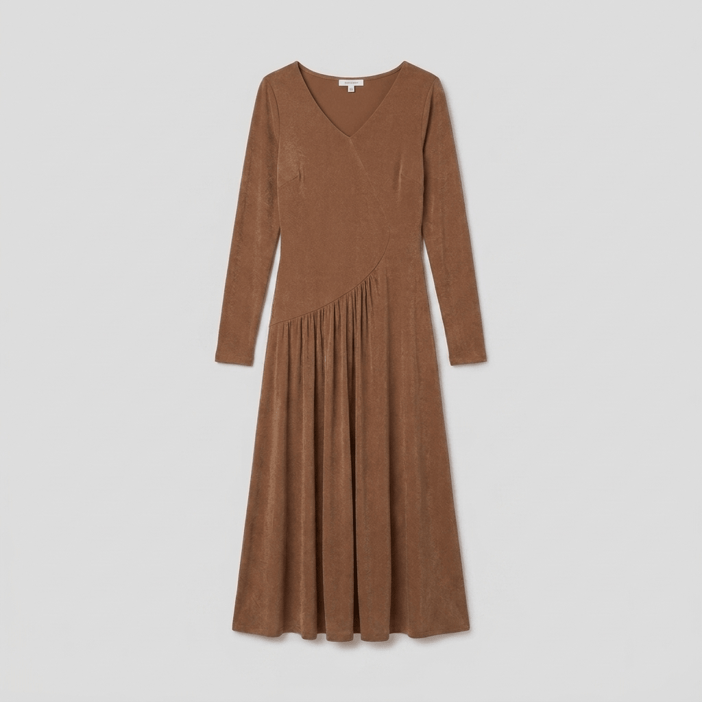 Tanja | Soft Stretch Jersey Midi Dress by Vera Noir – front view